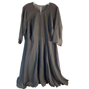 BB Dakota Womens Coctail Dress Zip Back Lined Black 3/4 Sleeve Sheer Size14 NWOT